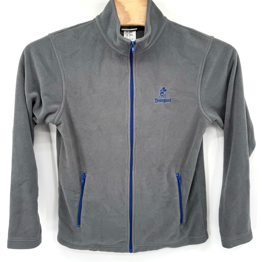 Disney Parks Fleece Jacket Women S Gray Disneyland Mickey Mouse Full Zip Soft